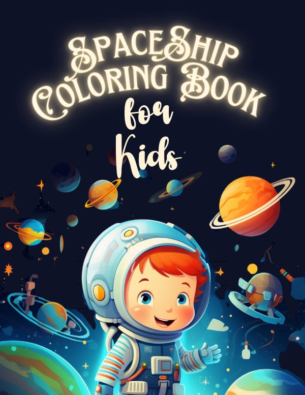 Space Ship Coloring Book for  Kids by Colorful Perfection