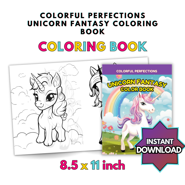 COLORFUL PERFECTION UNICORN FANTASY COLORING BOOK - Image 8