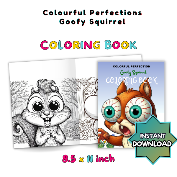 COLORFUL PERFECTION Goofy Squirrel COLORING BOOK - Image 7