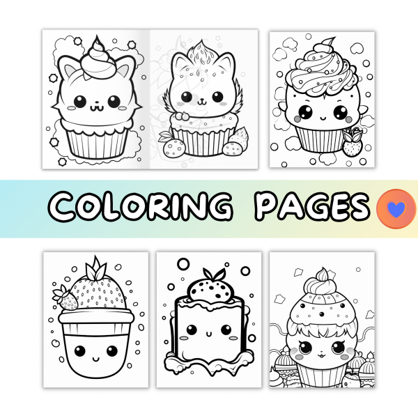 CUTE CUPCAKE Coloring book by Colorful perfection - Image 7