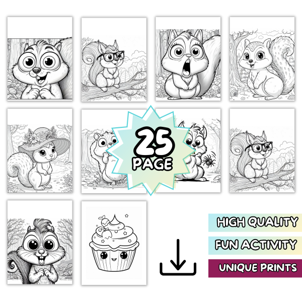 COLORFUL PERFECTION Goofy Squirrel COLORING BOOK - Image 5