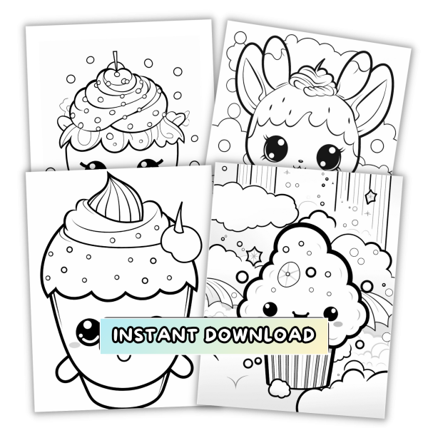 COLORFUL Perfection CUTE  ICE-CREAM  COLORING BOOK - Image 5