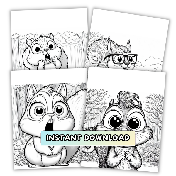 COLORFUL PERFECTION Goofy Squirrel COLORING BOOK - Image 4