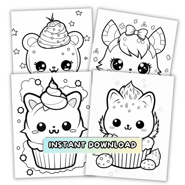 CUTE CUPCAKE Coloring book by Colorful perfection - Image 5