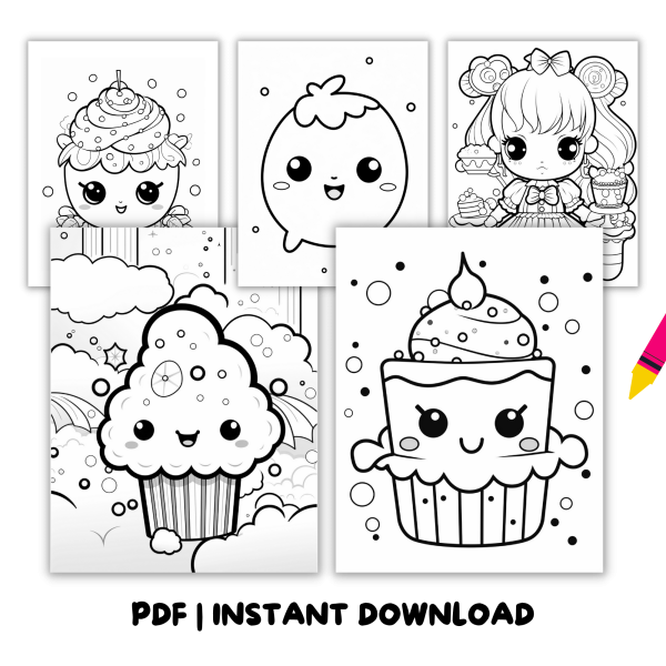 COLORFUL Perfection CUTE  ICE-CREAM  COLORING BOOK - Image 4