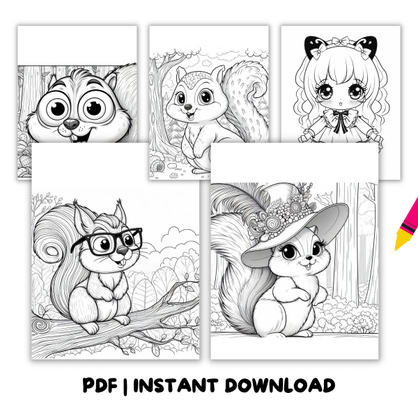 COLORFUL PERFECTION Goofy Squirrel COLORING BOOK - Image 3