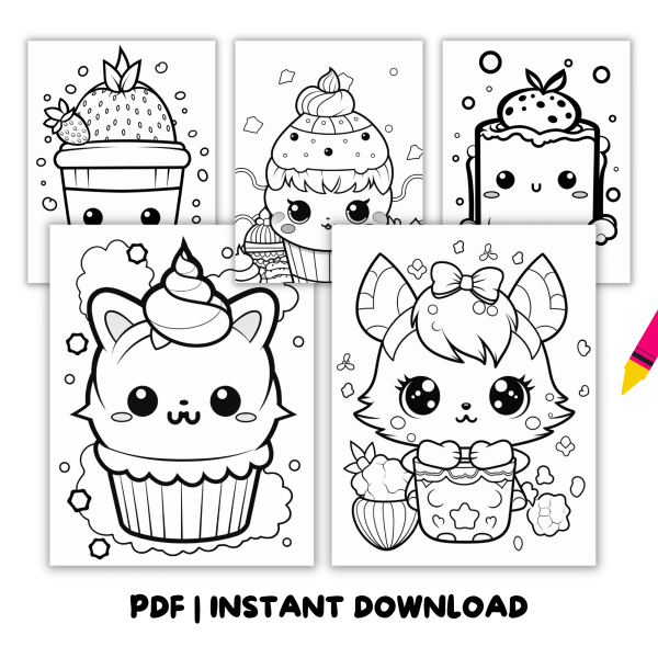 CUTE CUPCAKE Coloring book by Colorful perfection - Image 4