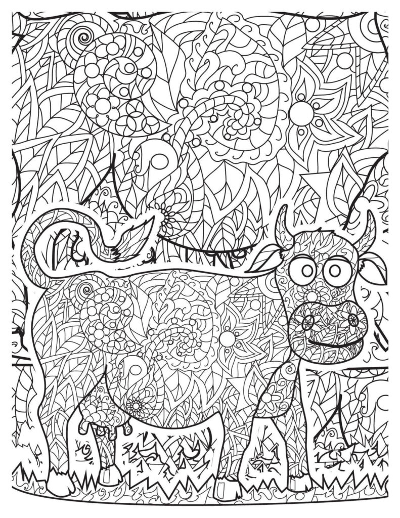 A Cow Stands With cow coloring pages