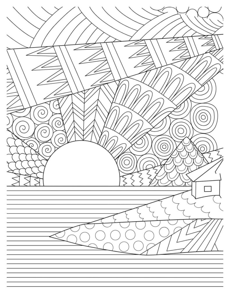 tranquil nature coloring page