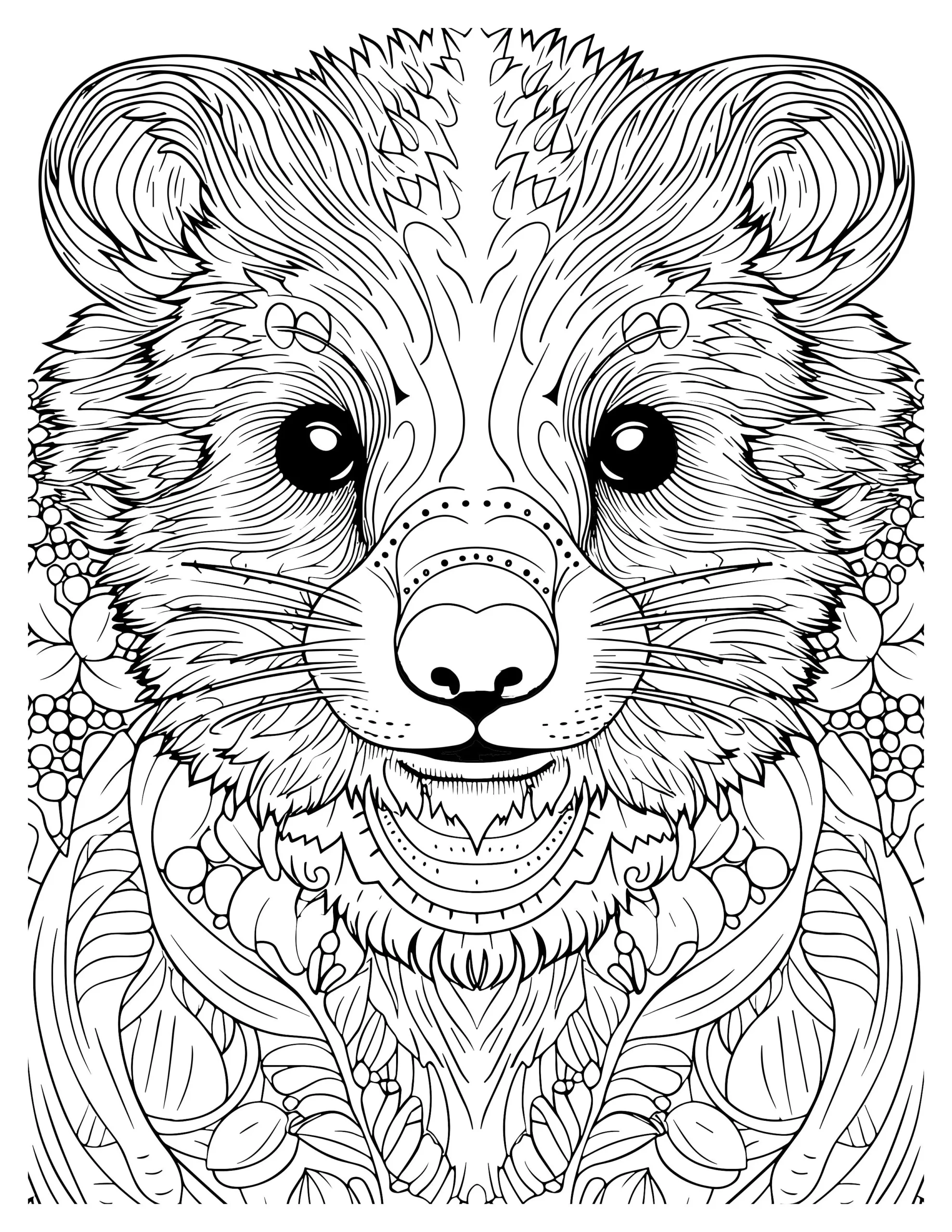 Intricate Bear Cub Face