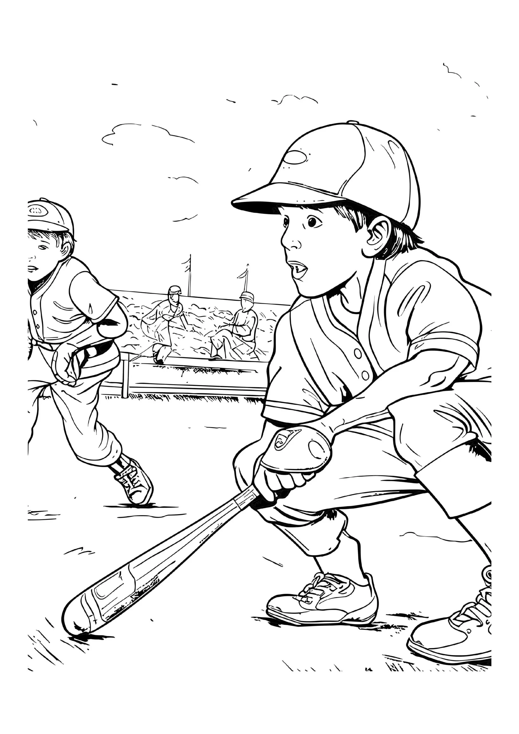 Young Baseball Players In Action