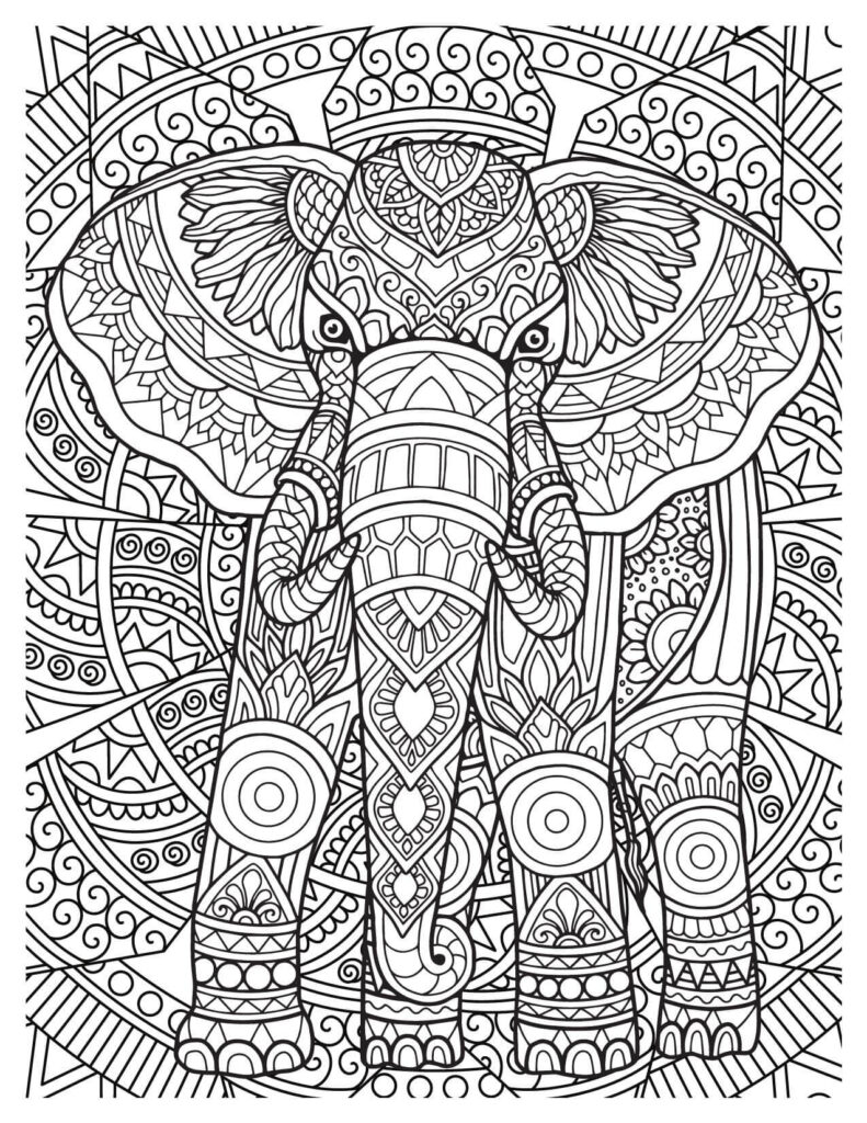 Beautiful Elephant With Abstract Ornaments