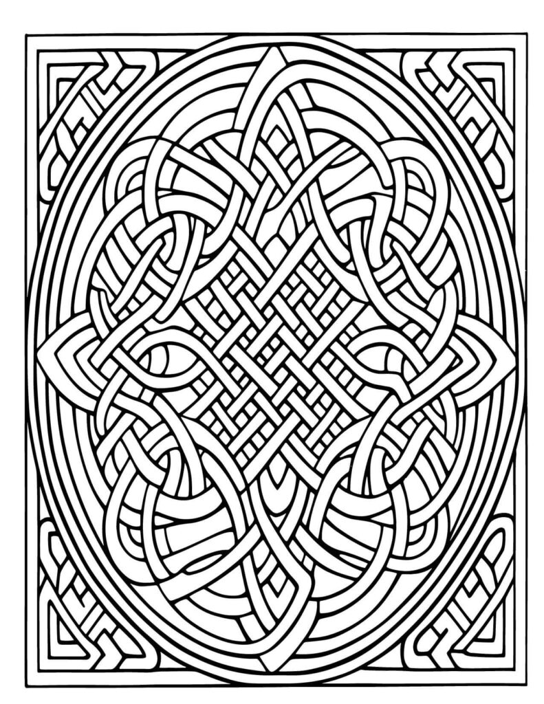 Black and White Pattern Celtic Knotwork Design