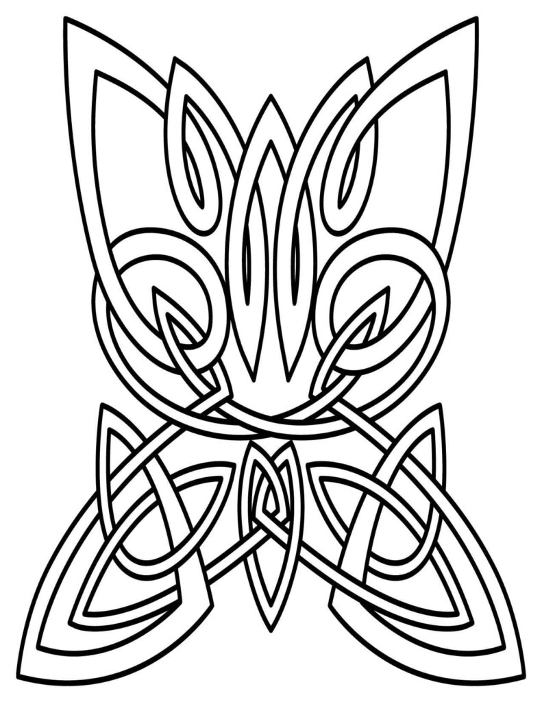 Butterfly Celtic Knotwork mandala coloring pages