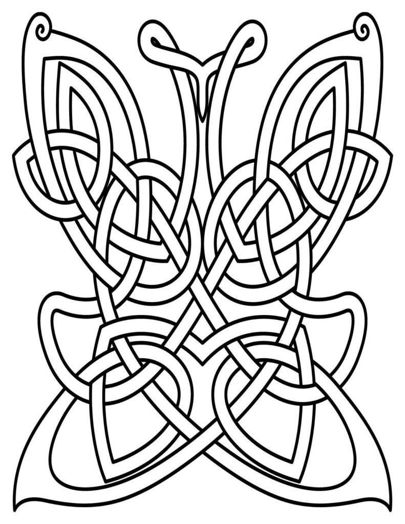 Butterfly Insect Tribal Celtic mandala coloring pages 