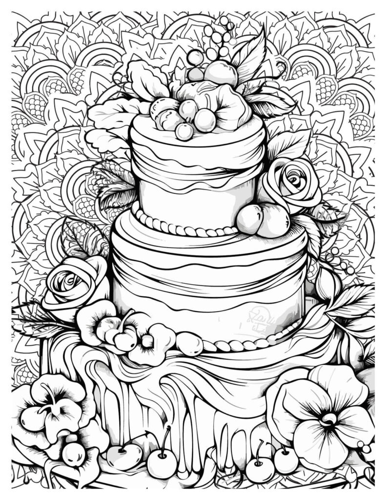 Cakes & Pies Coloring Pages