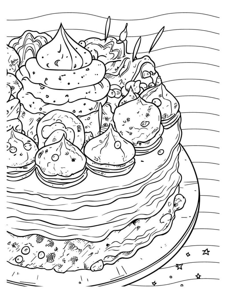 Caketoppings With Cookies Cakes & Pies Coloring Pages