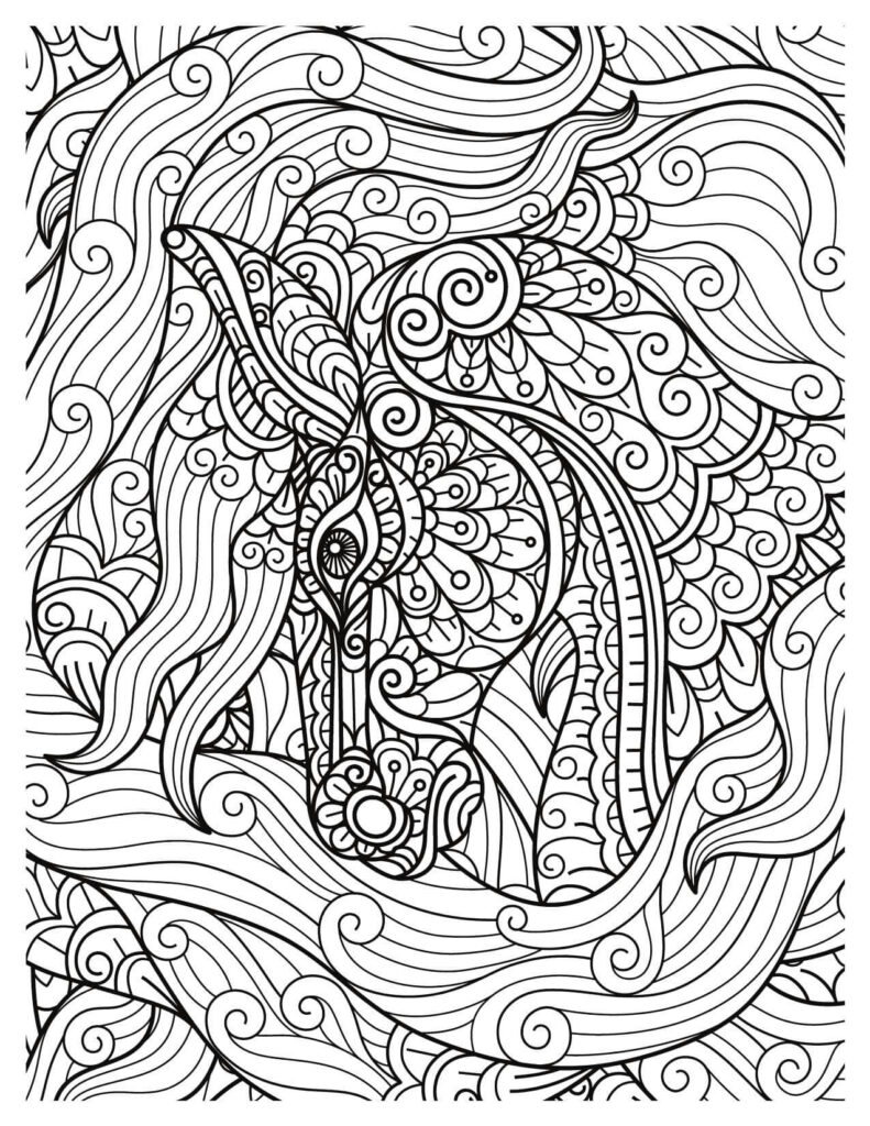 Charming Mandala Horse Jungle Animal Coloring Pages