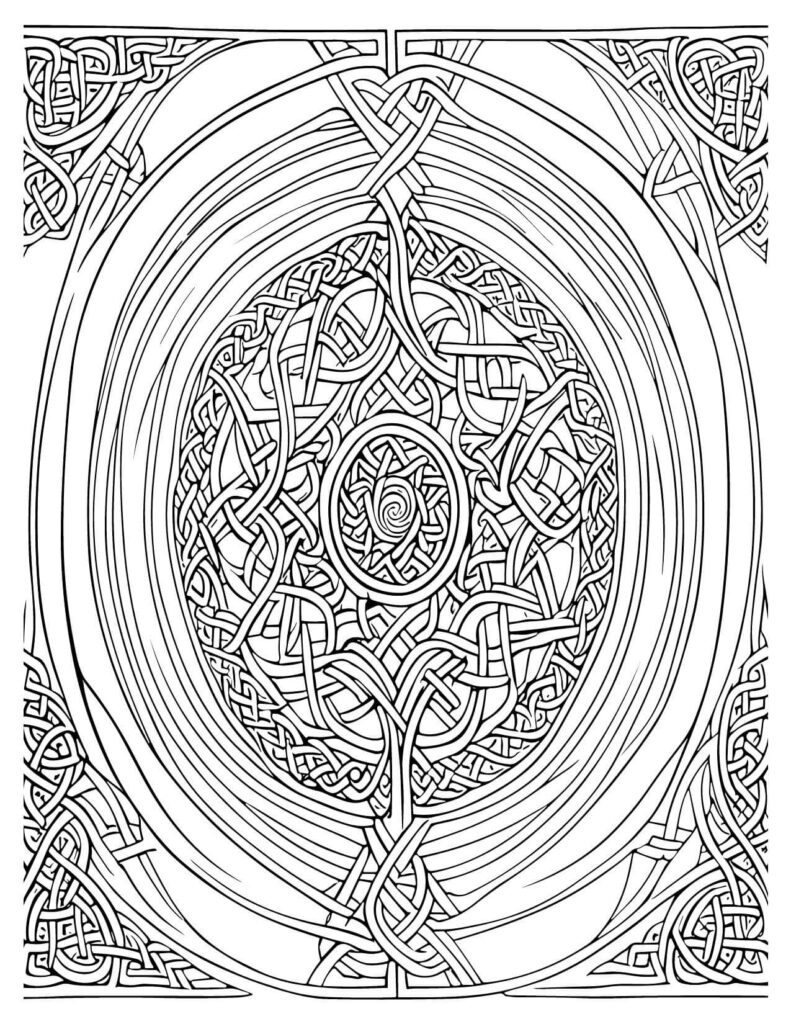 Circular Knotwork Design mandala coloring pages