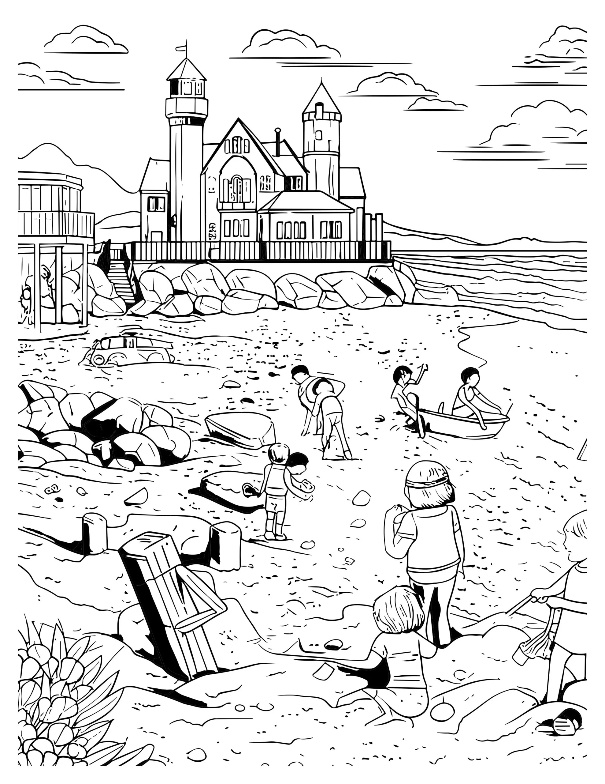 City Escape Coloring Page