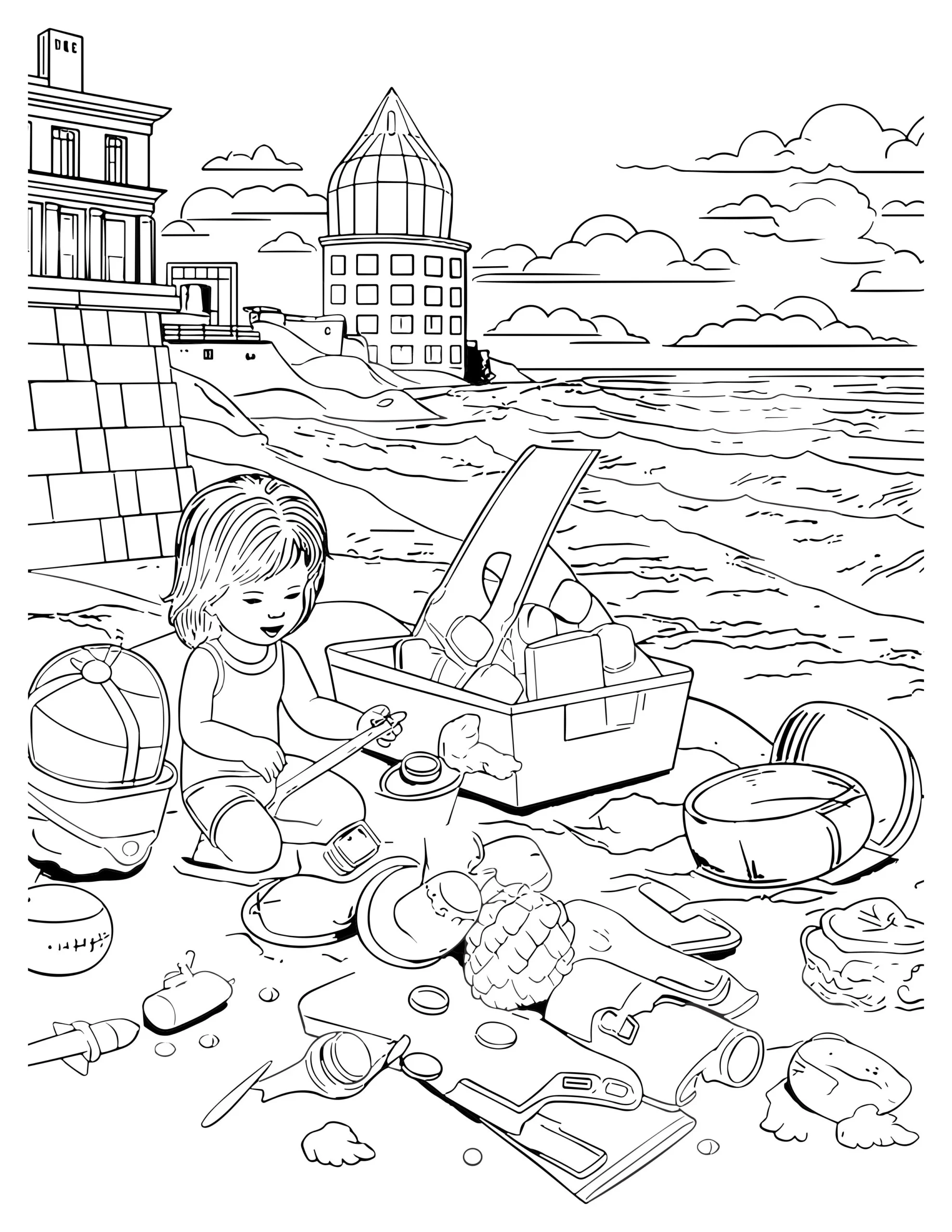 City Escape Coloring Page