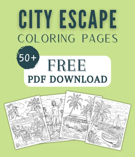 47 City Escape Coloring Pages For Kids & Adults (FREE DOWNLOAD)