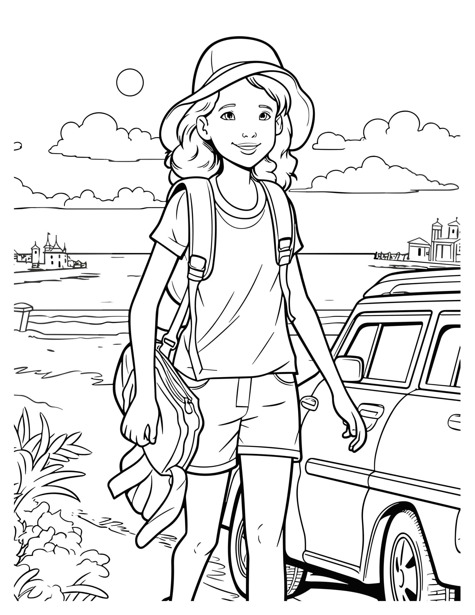 City Escape Coloring Page