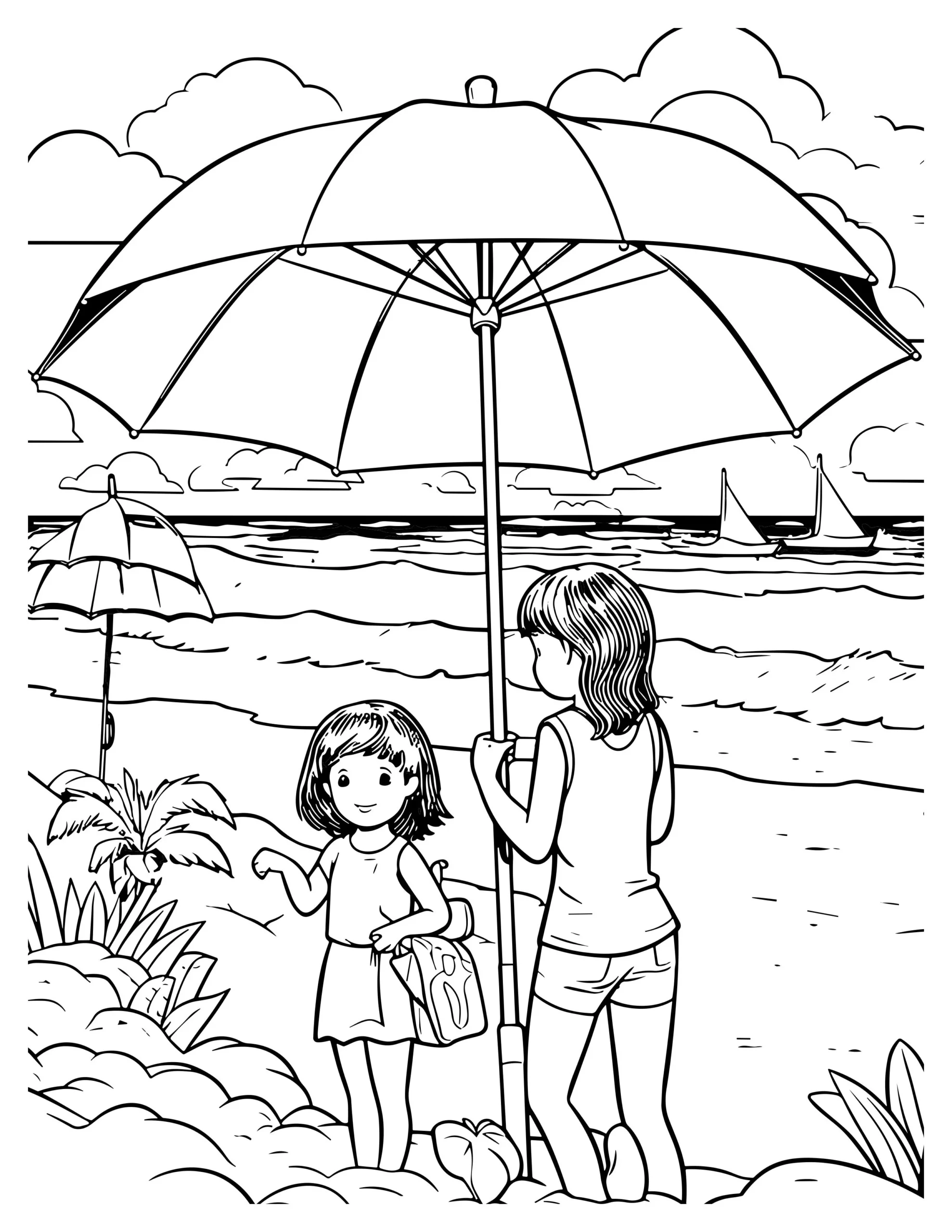 Beach Fun Under The Umbrella