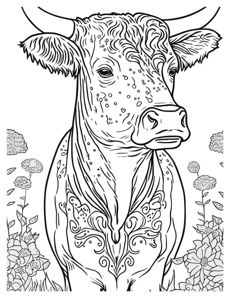 Cow With Mandala Design