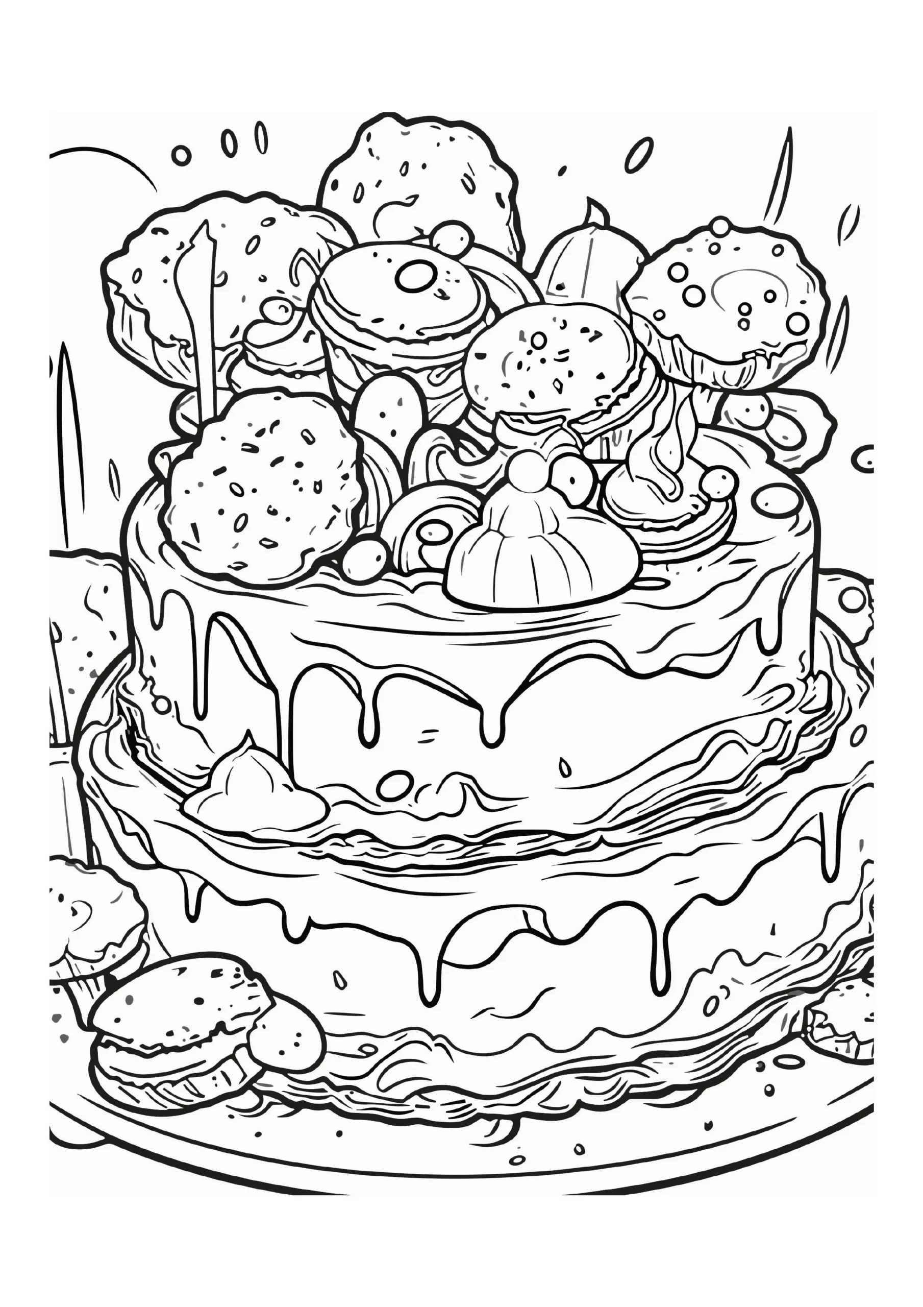 Decadent Cake Coloring Pages