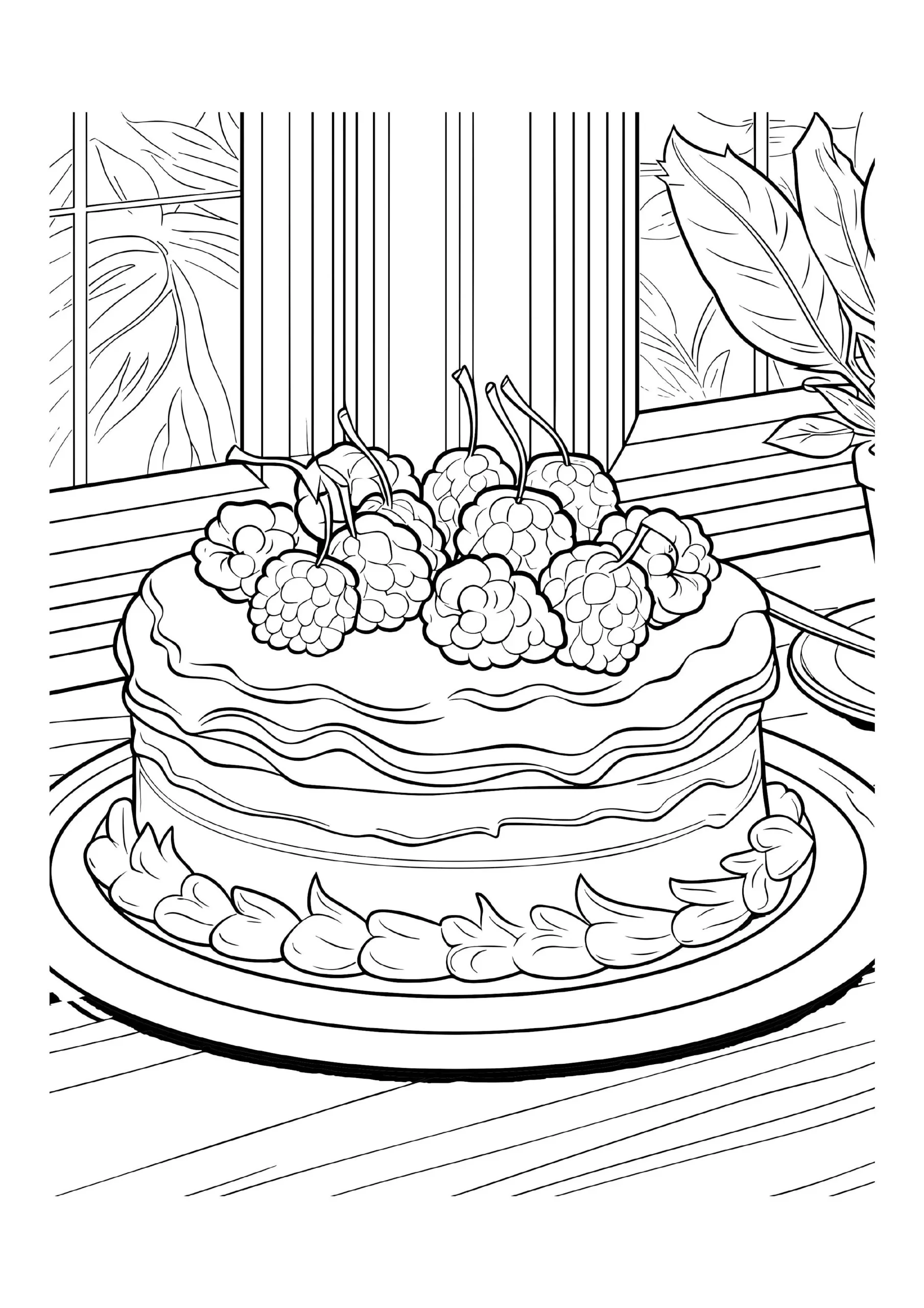 Decadent Cake Coloring Pages