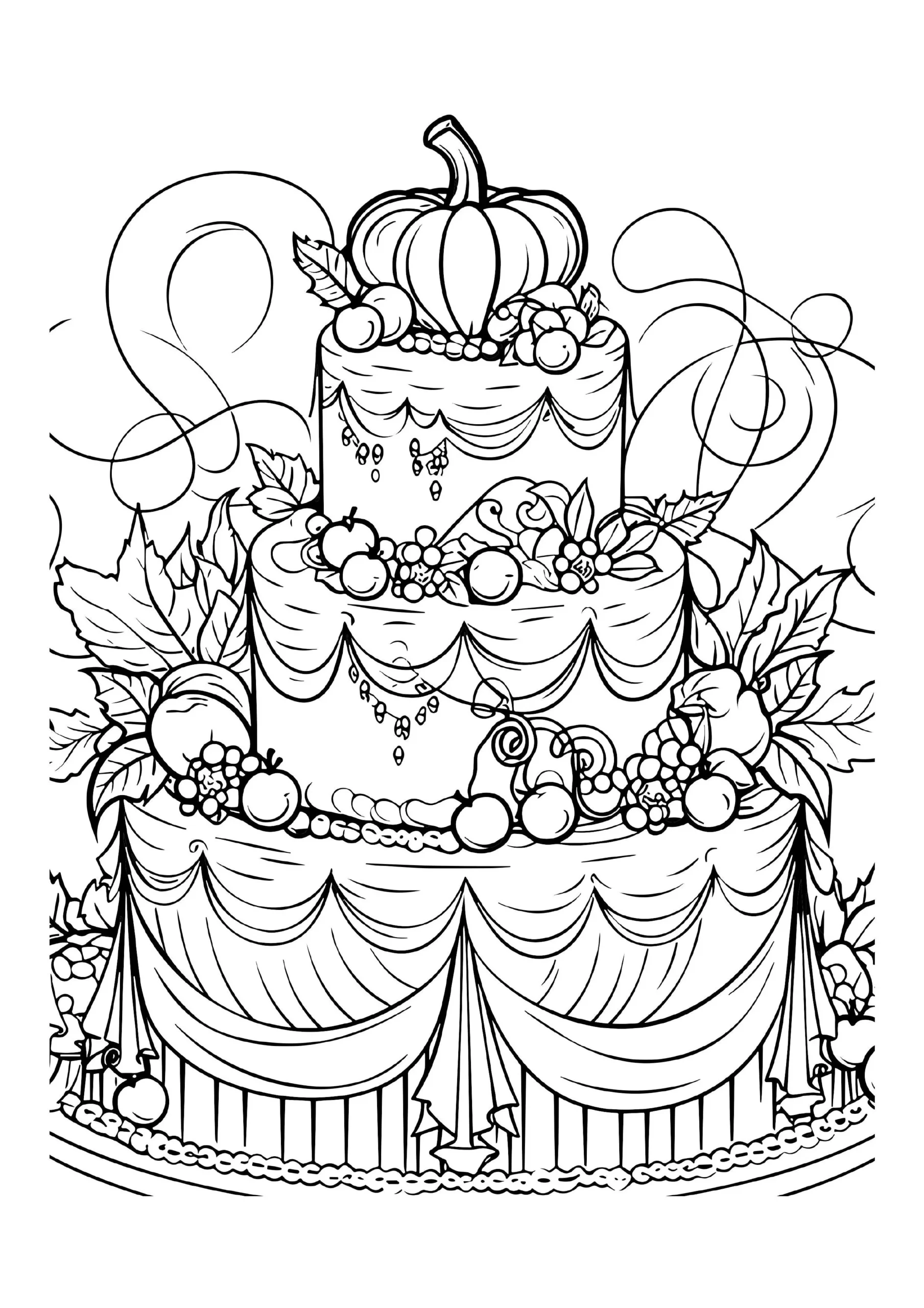 Decadent Cake Coloring Pages