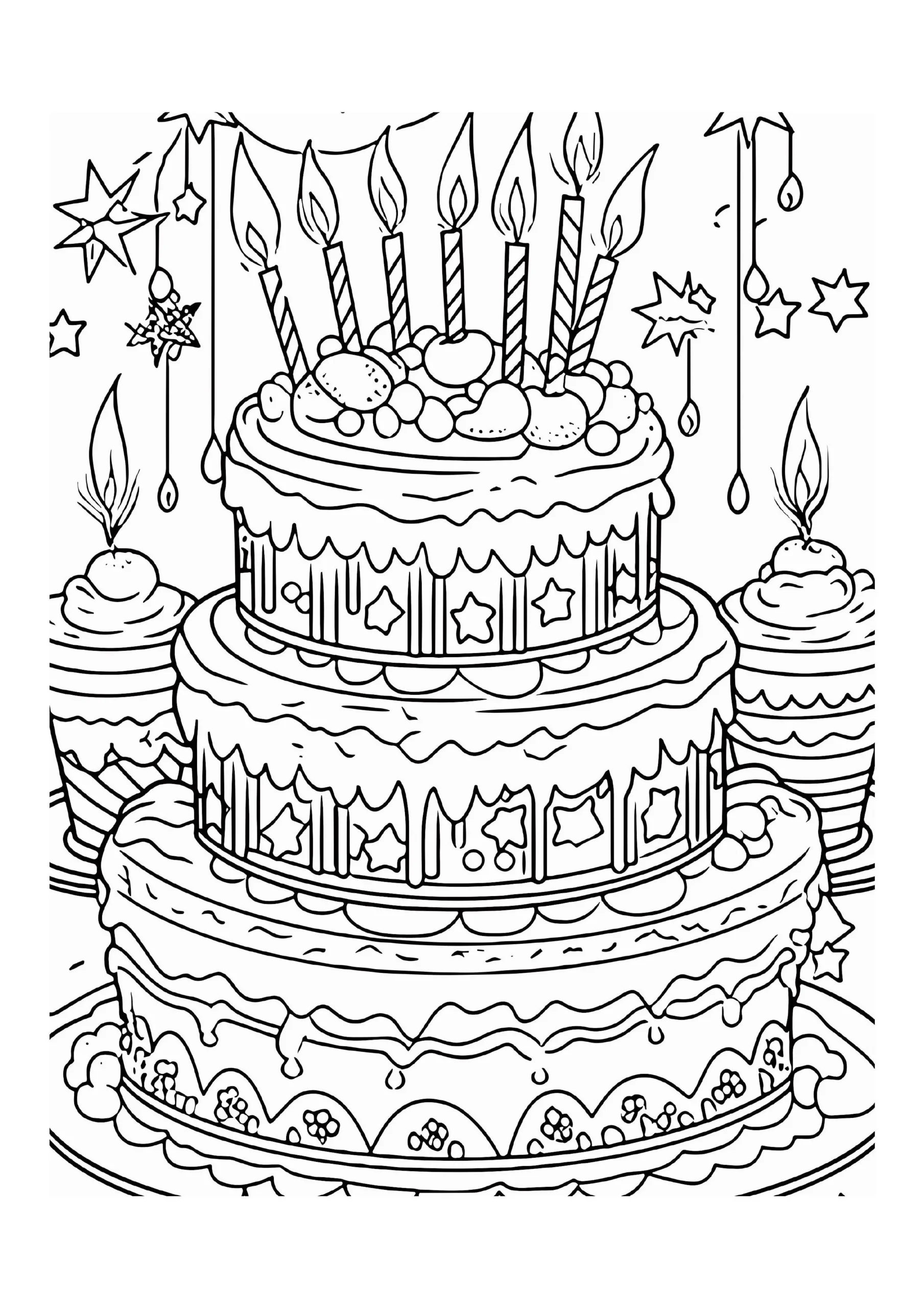 Decadent Cake Coloring Pages