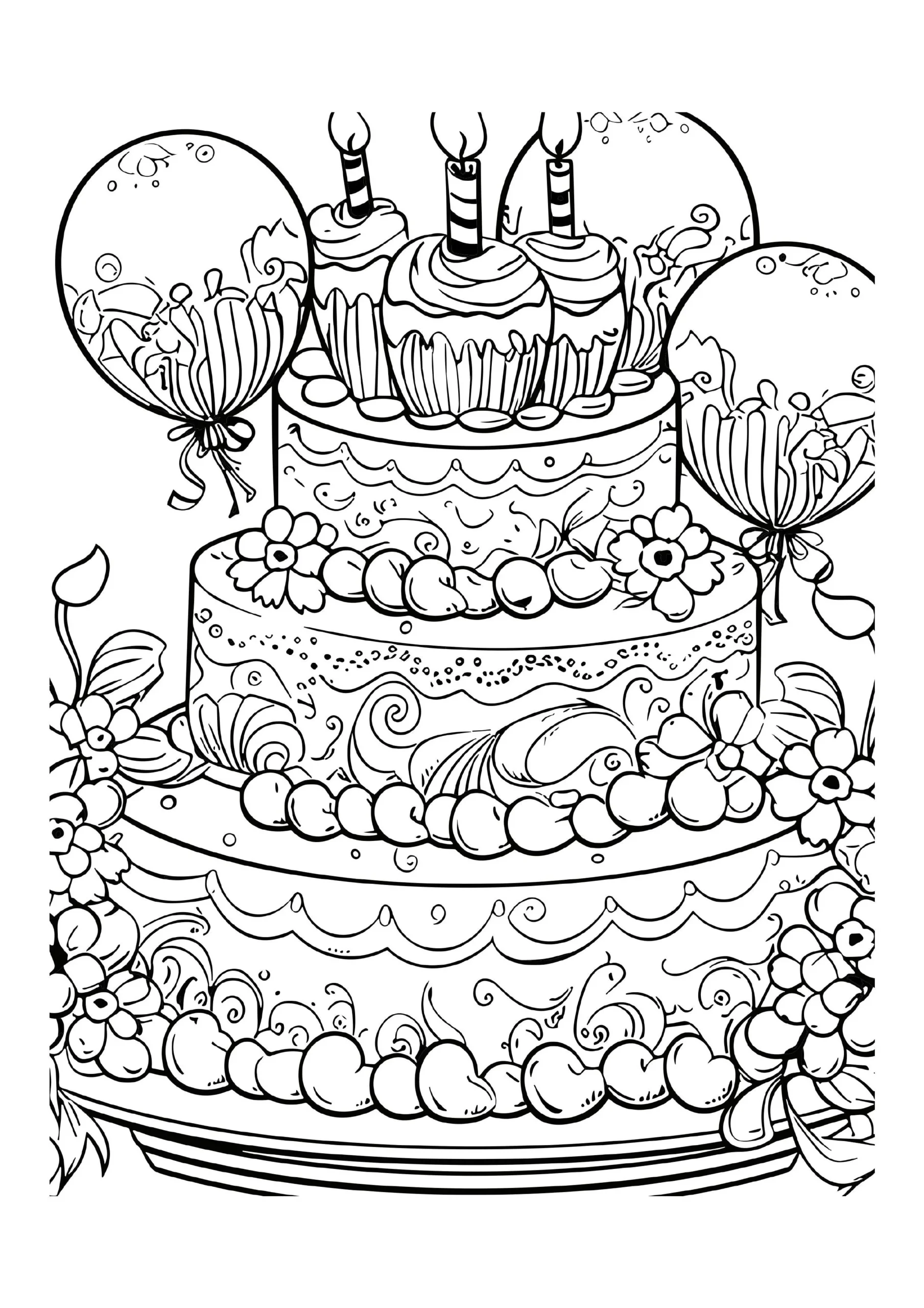 Decadent Cake Coloring Pages