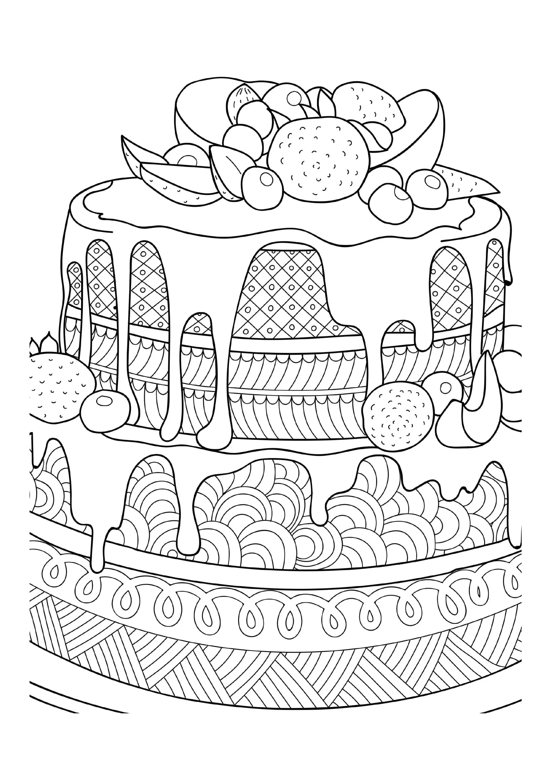 Decadent Cake Coloring Pages