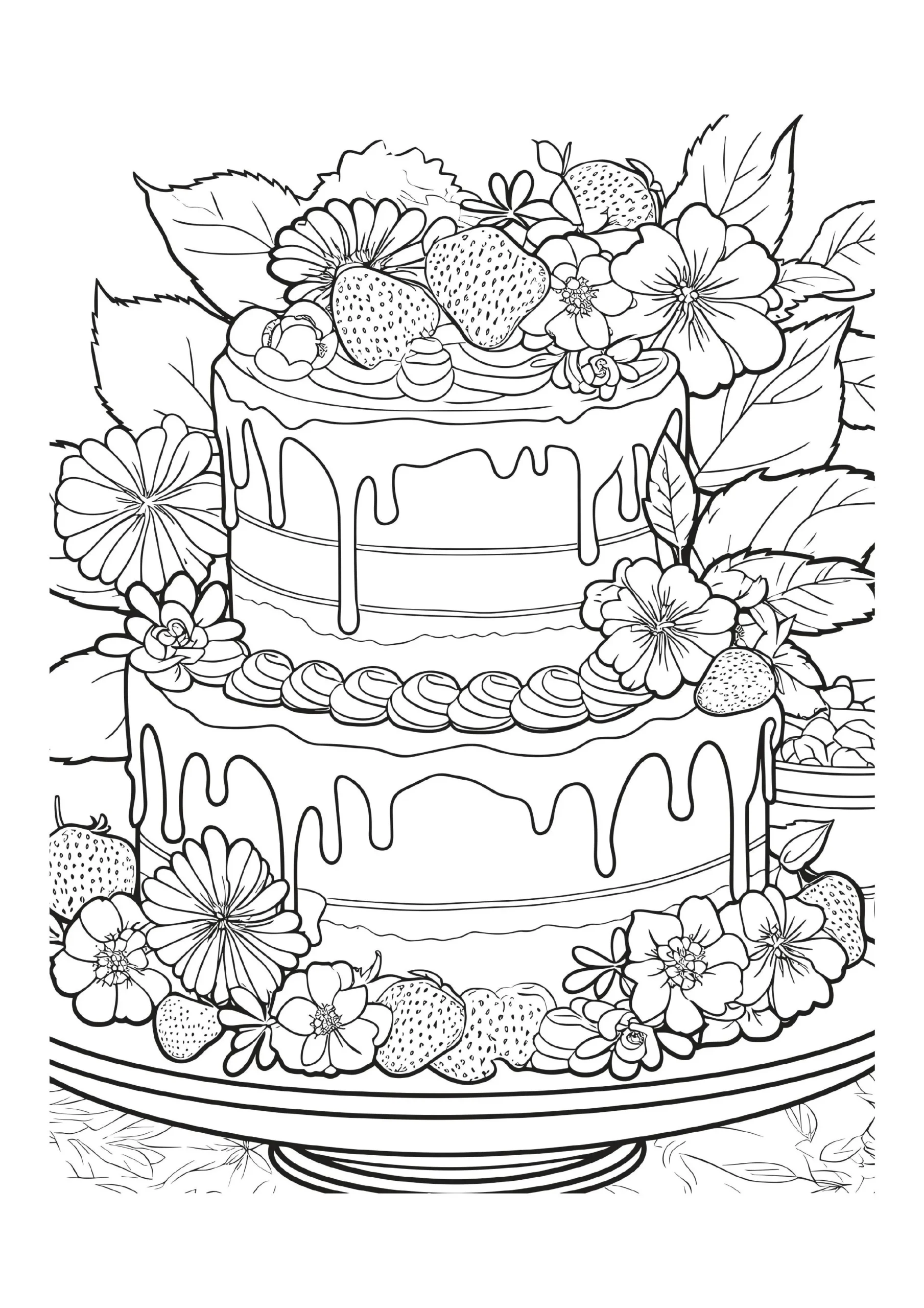 Decadent Cake Coloring Pages