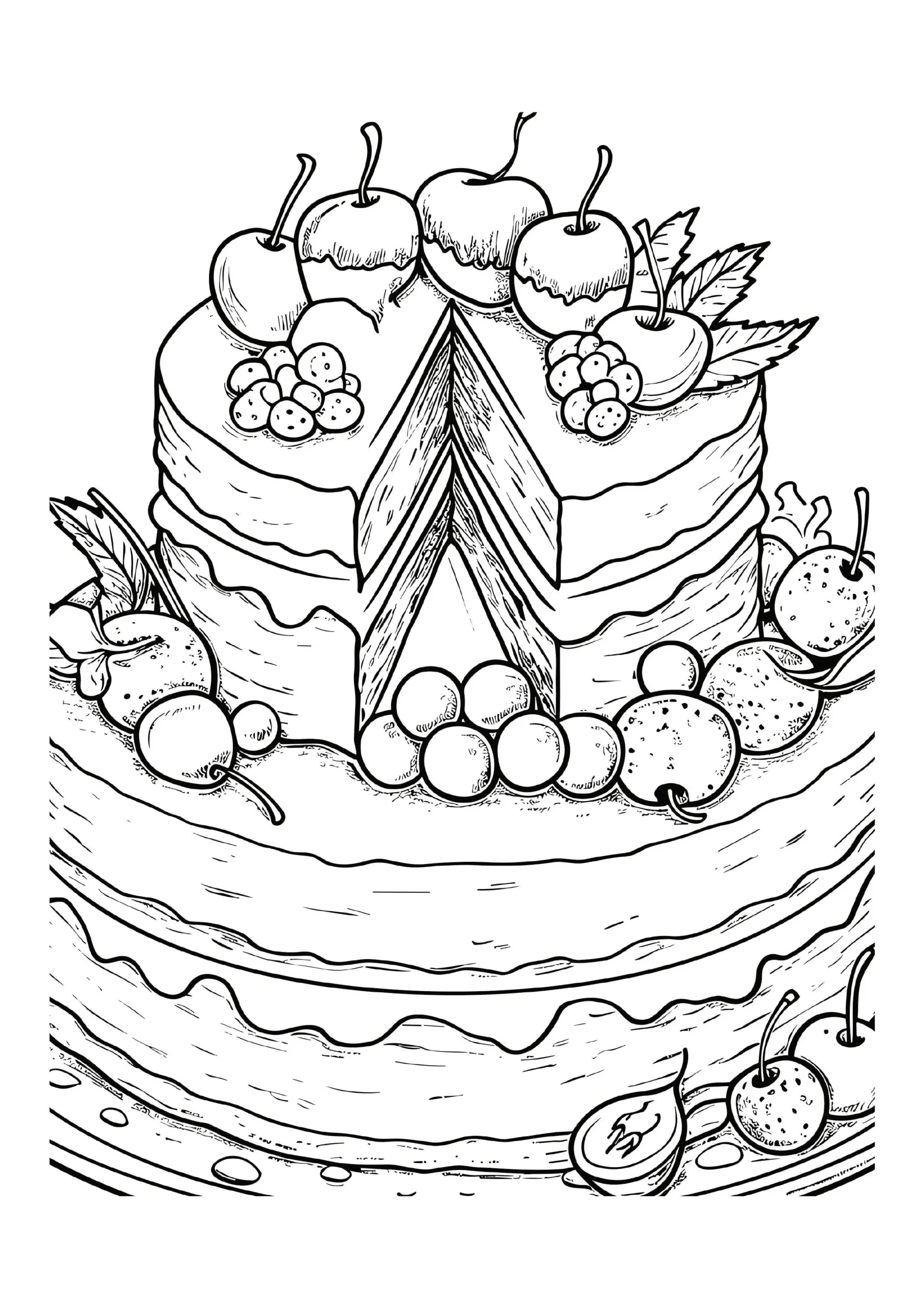 Decadent Cake Coloring Pages