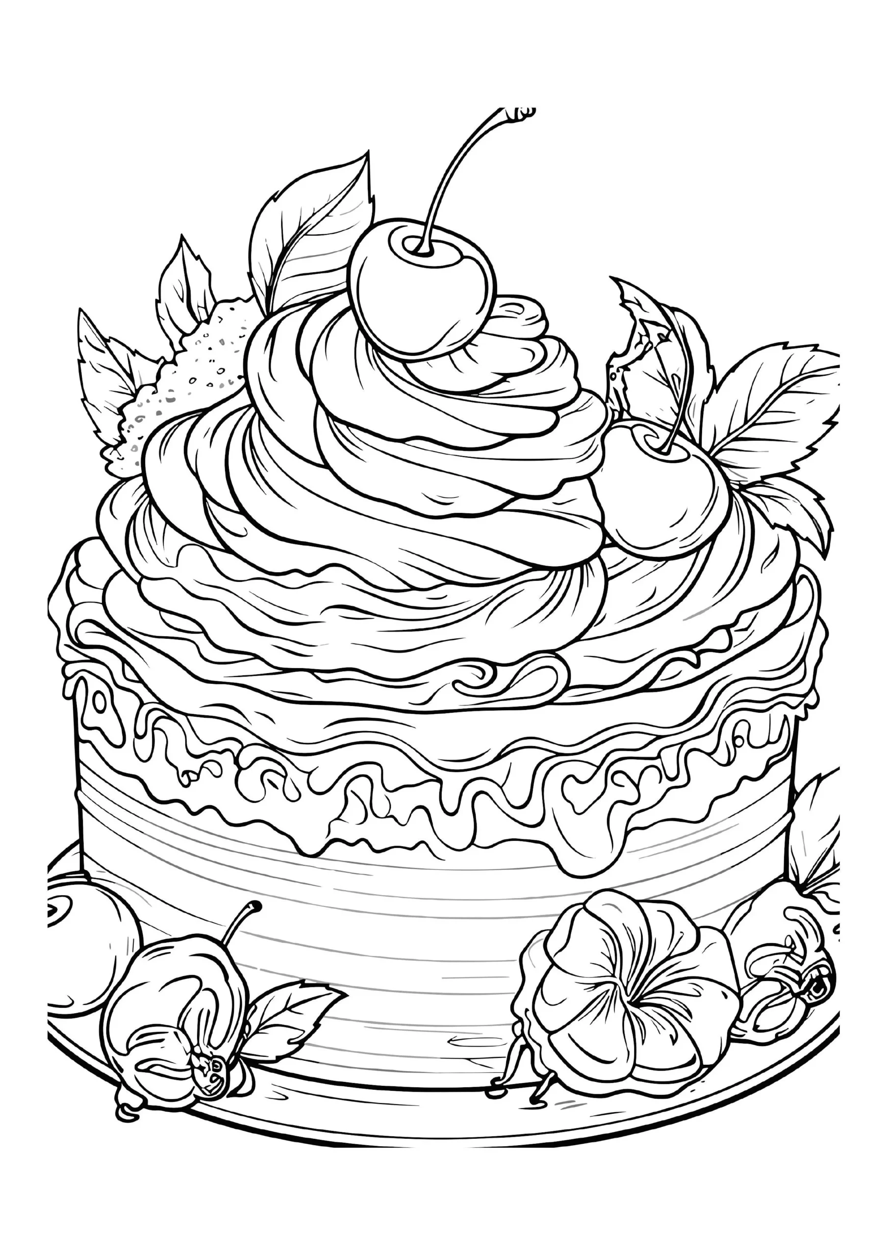 Decadent Cake Coloring Pages