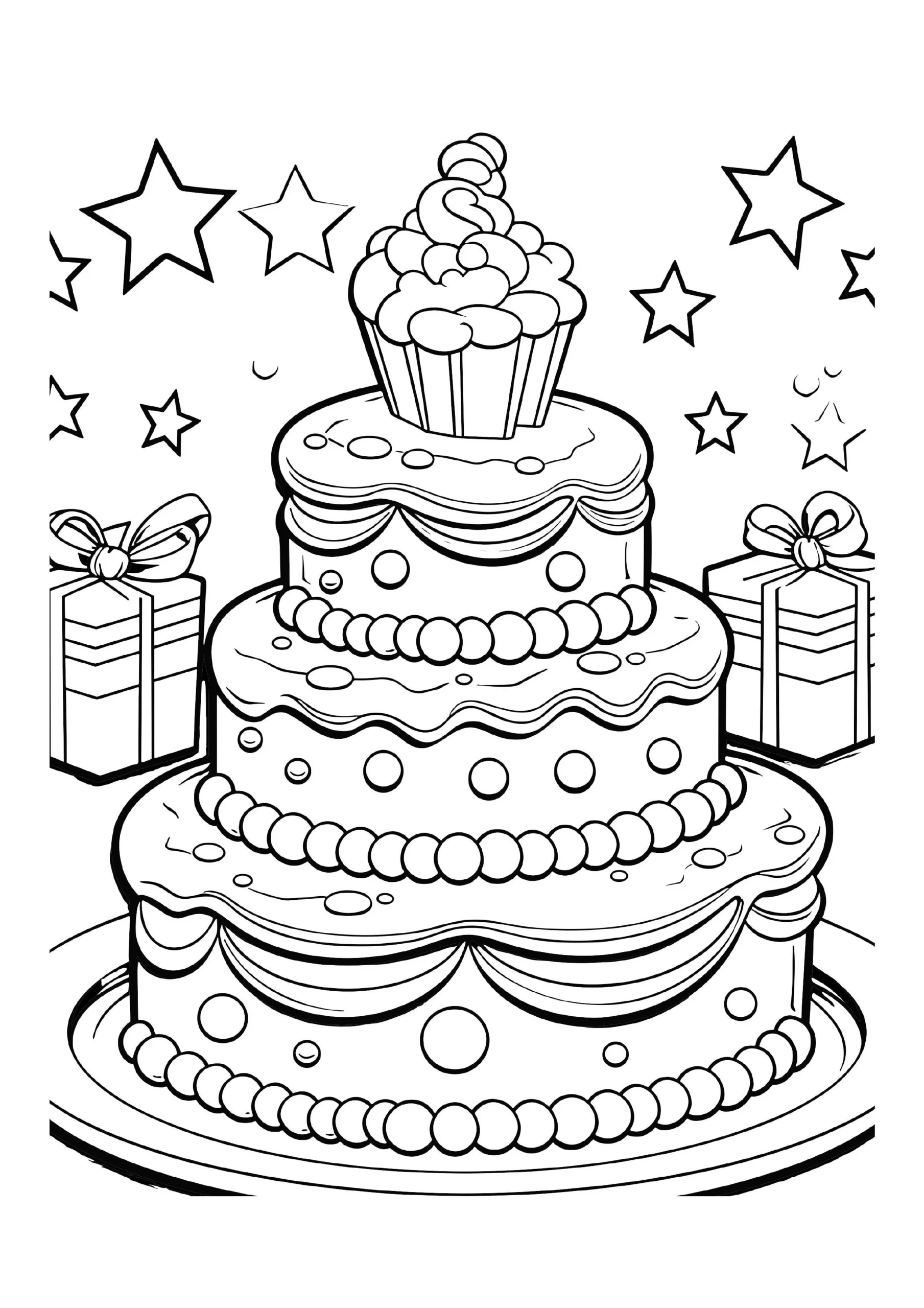 Decadent Cake Coloring Pages