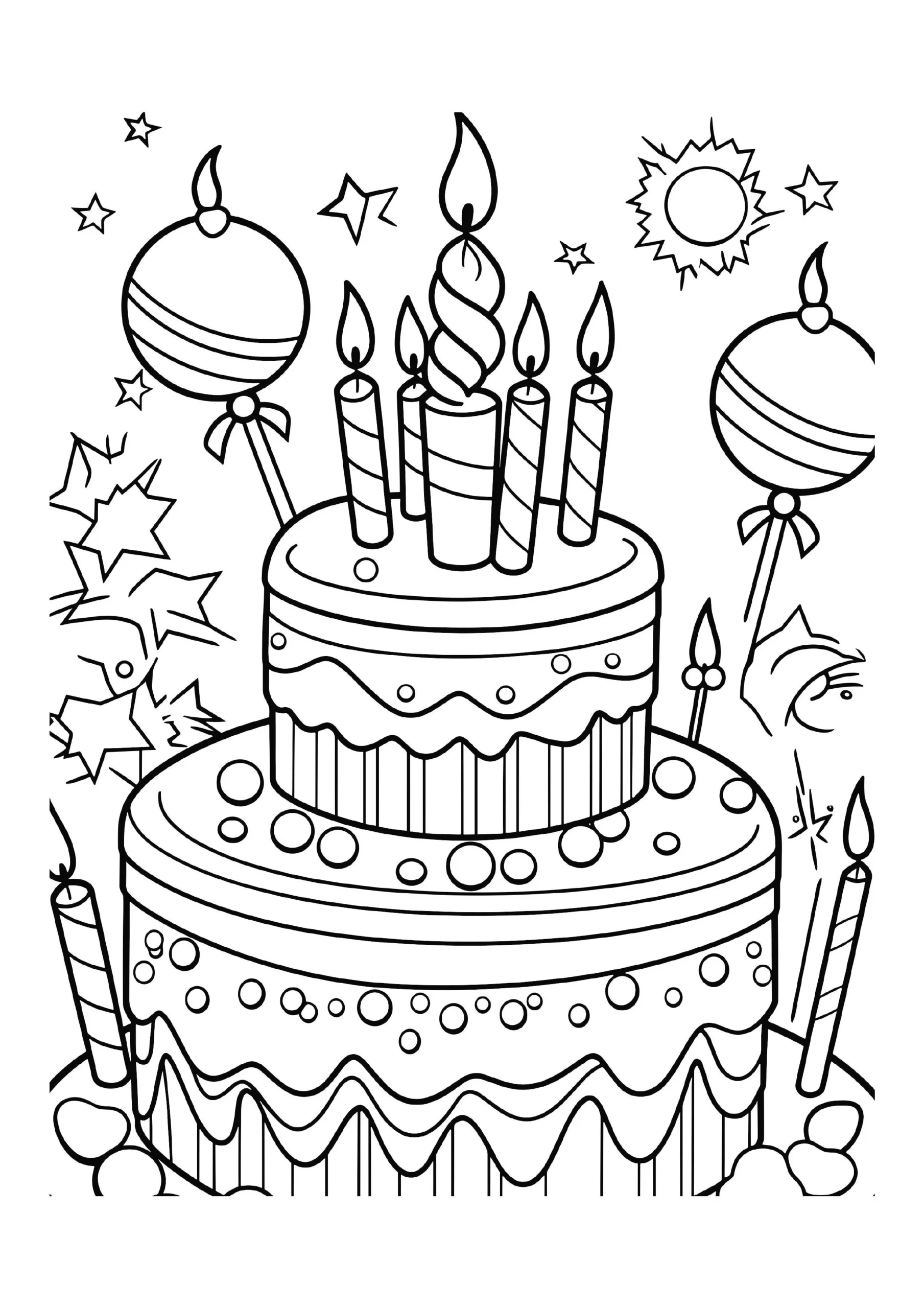 Decadent Cake Coloring Pages