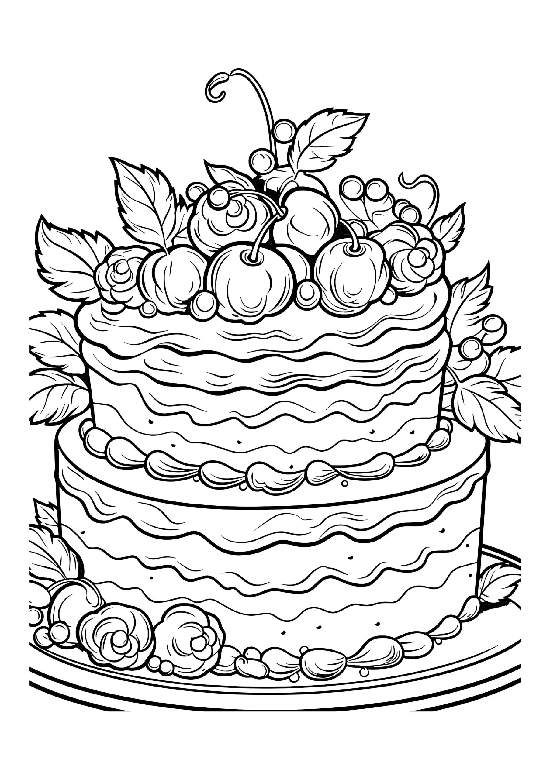 Decadent Cake Coloring Pages