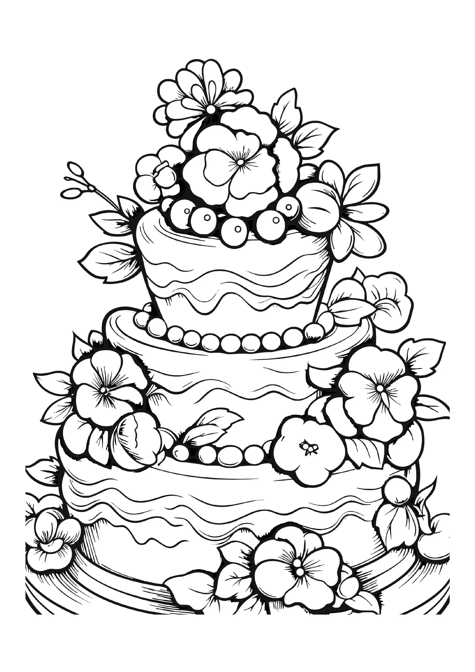 Decadent Cake Coloring Pages