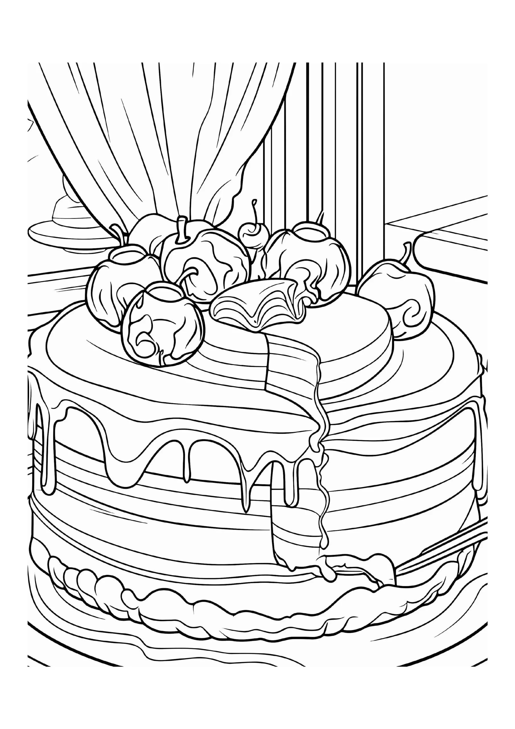 Layered Cake With Apple Topping