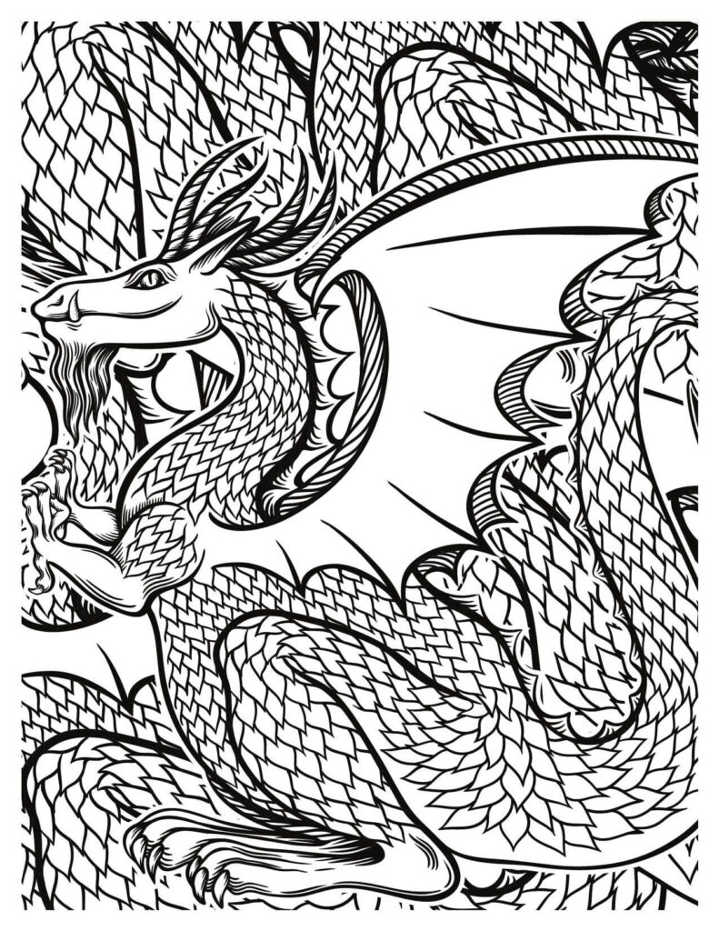 Dragon With Leafy Design 