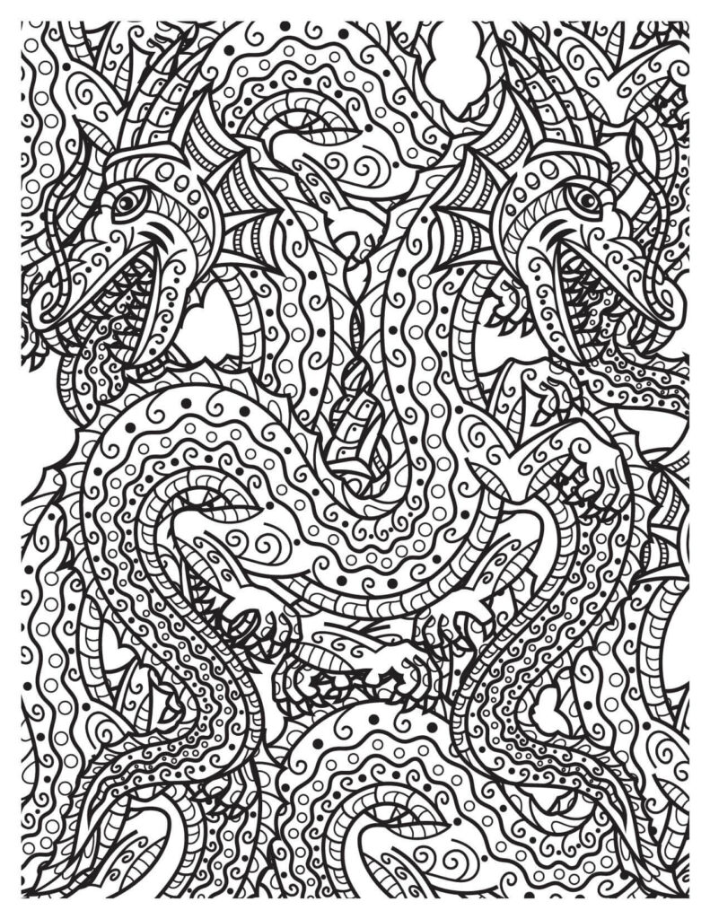 Dual Illustration Pattern Design Dragon