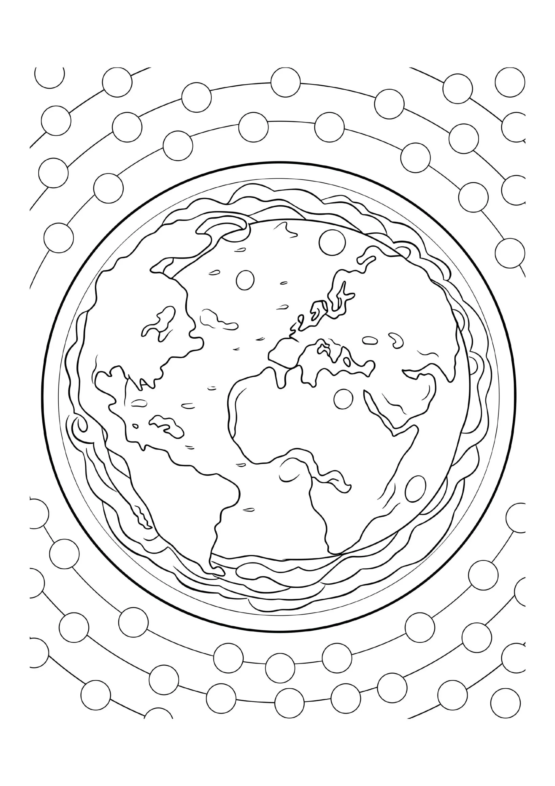 Earth With Geometric Patterns