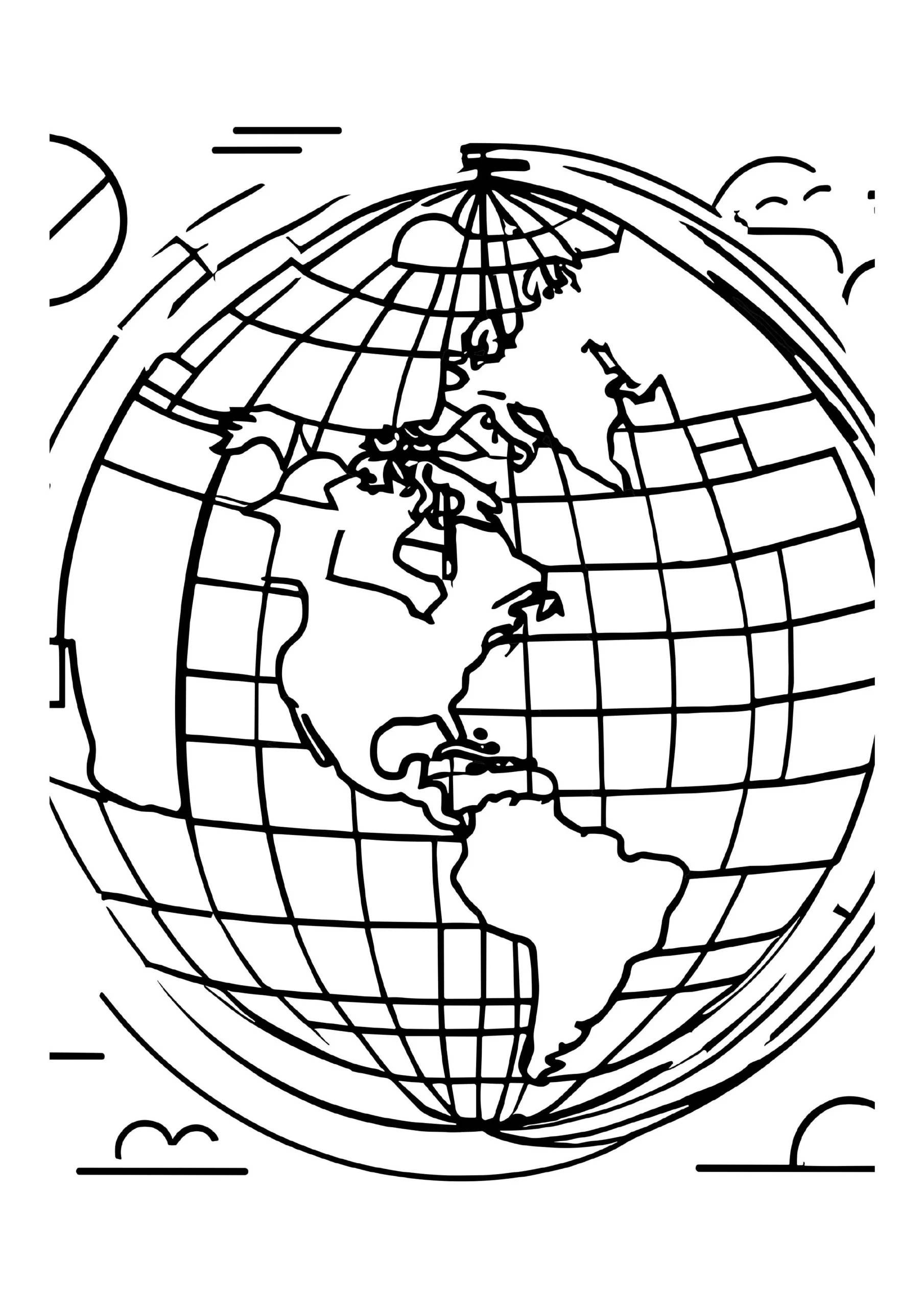 Earth With Gridlines And Nature