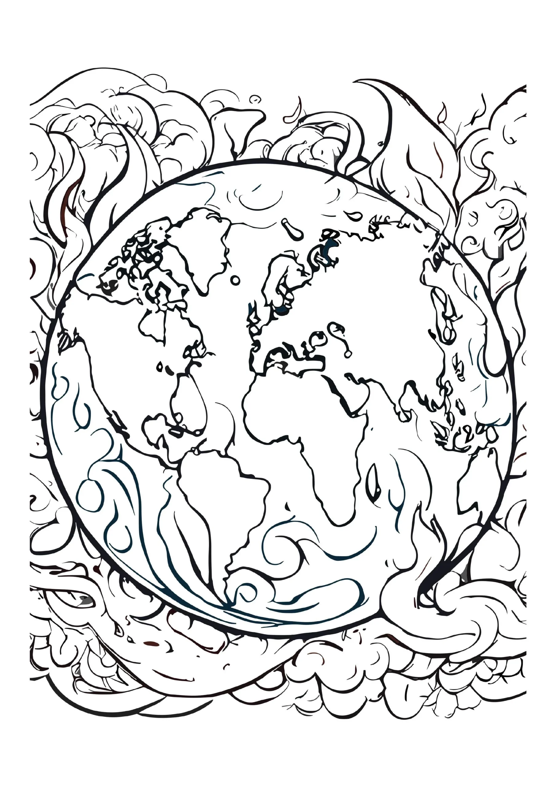 Earth With Flowing Elements