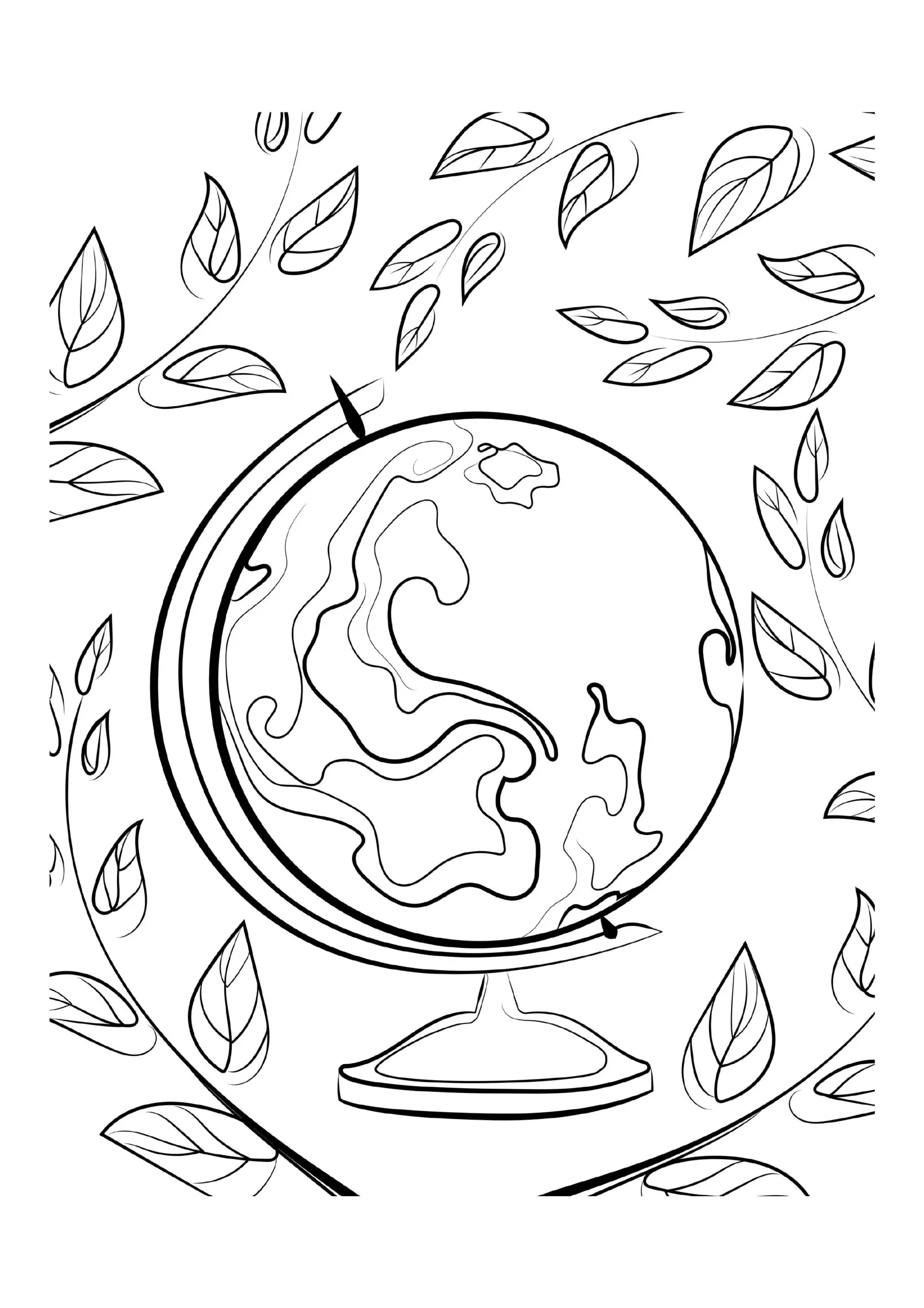 Globe With Floating Leaves