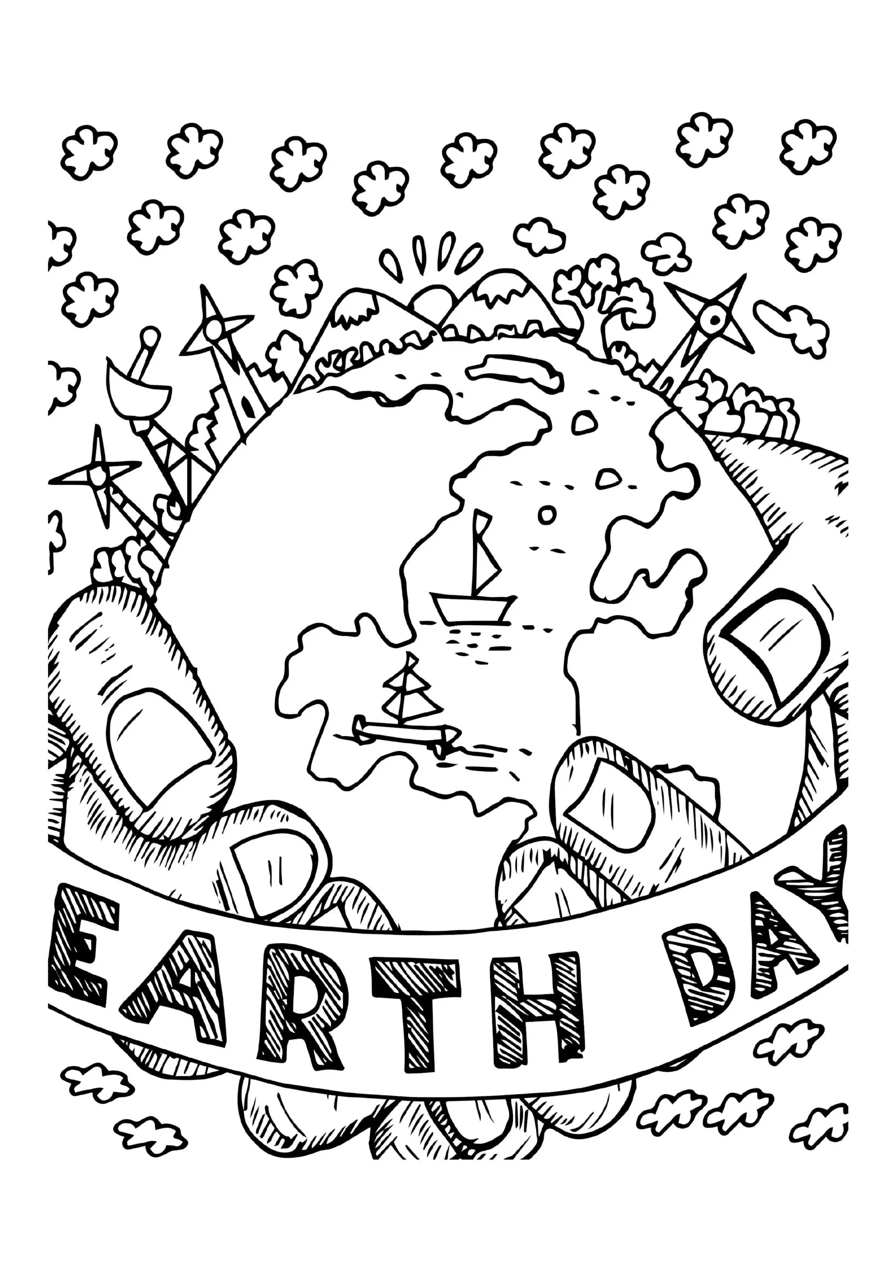 Hands Holding Earth Day Banner